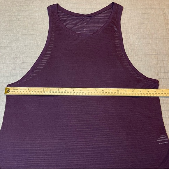 Tangerine Women's Active Striped Loose Fit Athletic Tank Top Plum Large - Picture 2 of 7